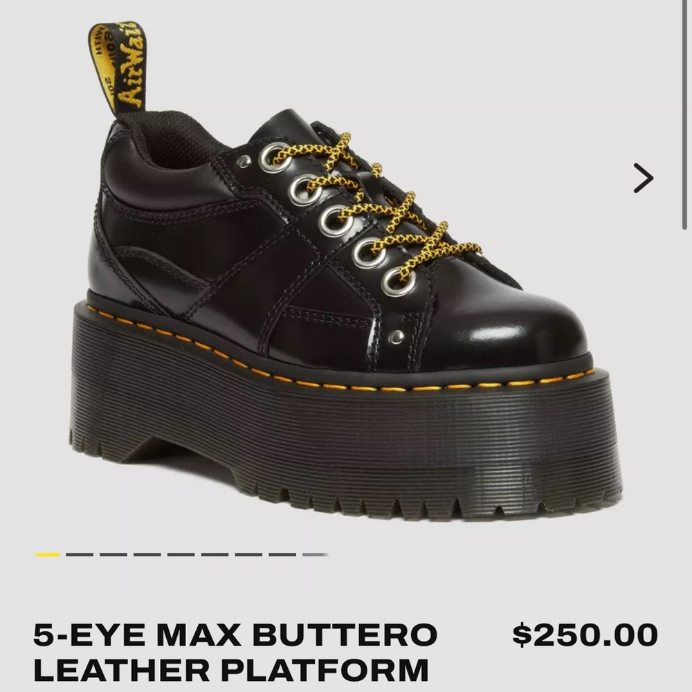 Dr martens 5 eye max platform leather shoe